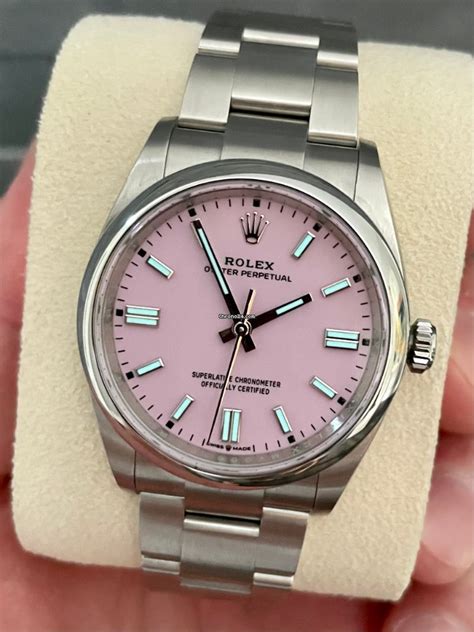 silver rolex pink face|rolex op 36 candy pink.